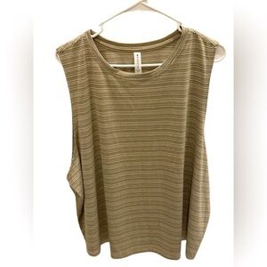 Athleta CLOUDLIGHT STRIPED MUSCLE TANK TOP Green Workout Size 3X New with Tags